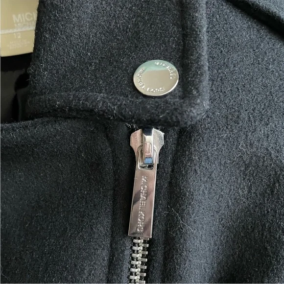 NWT Michael Kors Zipper Asymmetrical Wool Blend Large Long Coat (size 12)